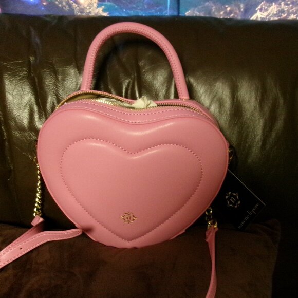 NWT Nanette Lepore Lipstick Pink Heart Crossbody - Picture 8 of 10
